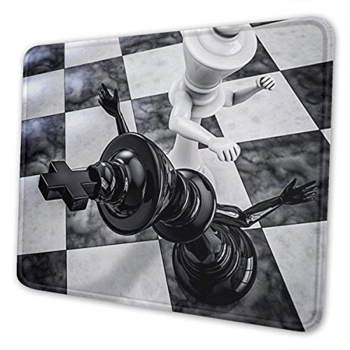 Preisvergleich Produktbild Gaming Mouse Pad Schachmatt Knockout Schwarz und Weiß Lustiges Schachspiel Rechteck Rutschfeste Gummi Mauspads Mousepad Matte für Computer Laptop Office Home