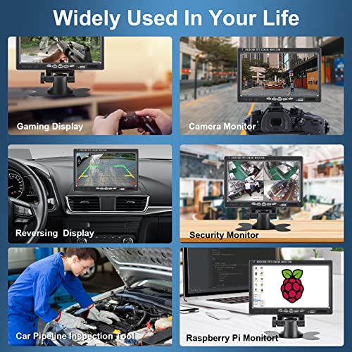 Image of 7 inch Portable Small HD 1080P VGA Monitor, Mini Screen 1024x600, HDMI /VGA /AV Input, with Speakers