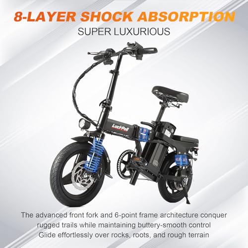 Image of LuckRoll Foldable Electric Bike for Adults - 2000W /1000W, 40 /28MPH, 52V 25Ah, 48V 15Ah,60-80mi Range, Removable Battery, UL2849 Certified Commuter E-Bike