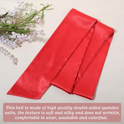 Molain Wedding Satin Sash Belt Women Dress Sash Bridal Belt Waist Belts for Party Special Occasion 3.7'' Wide Double Side4