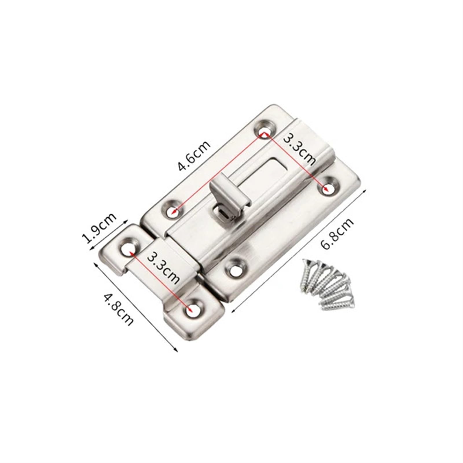 Targette de Porte 2Pcs Door Bolt Stainless Steel Security Slide Latch Lock Rust Proof For(3inch)