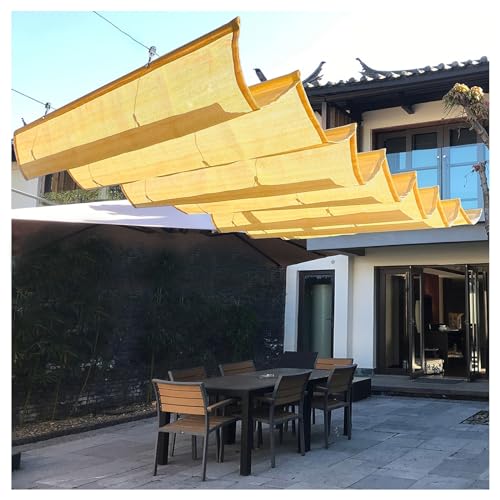 Voile d'ombrage rétractable à vagues 1,6x4m couloir jardin - 2