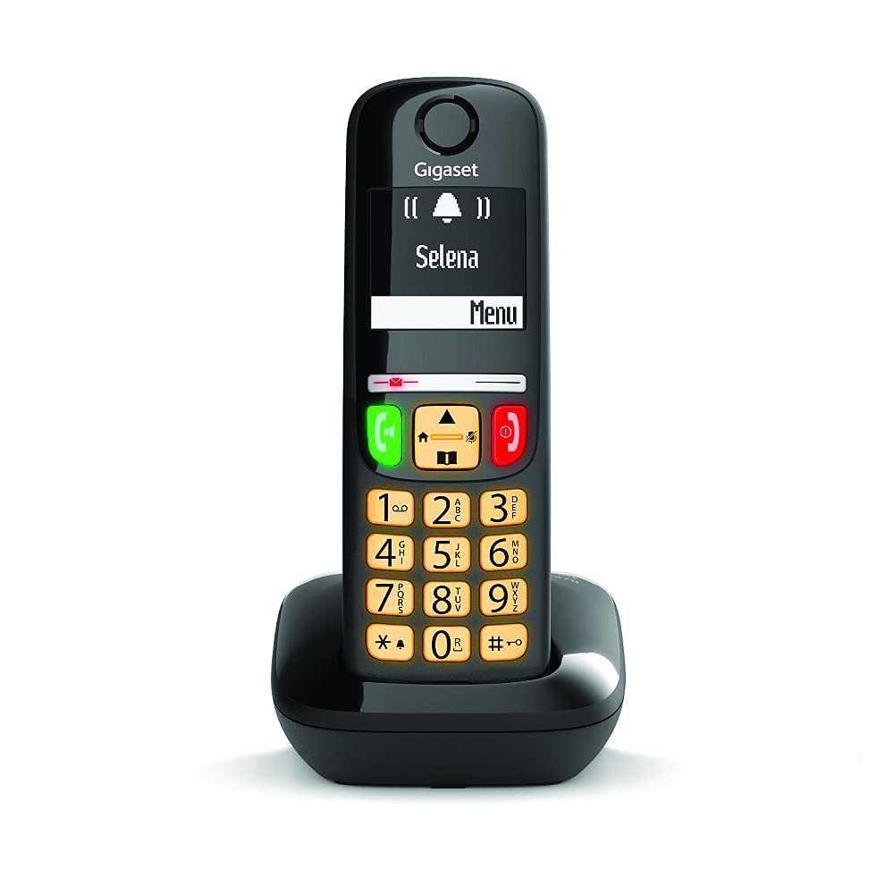 Gigaset E275 Duo – Zwei DECT-Telefone – schnurlos – große Tasten und Zahlen – kompatibel mit Hörgeräten, Schwarz [italienische Version]