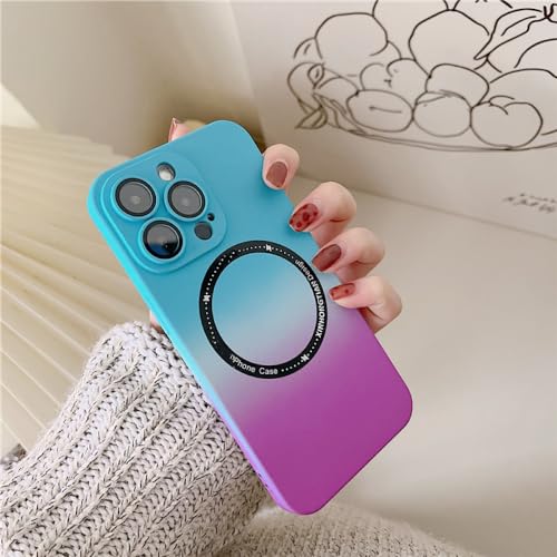 Étui de téléphone magnétique BEPR pour iPhone 14 et 13 Pro Max avec bumper arrière rigide mat