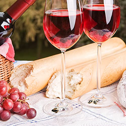 Sureio 24 Pieces Wine Glass Charms Rings Stem Glass Markers Glass Charms Enamel Charm Pendants Funny Drink Markers Tags Designer Charms For Stem Glasses Tasting Party Favors Decoration #TOP3