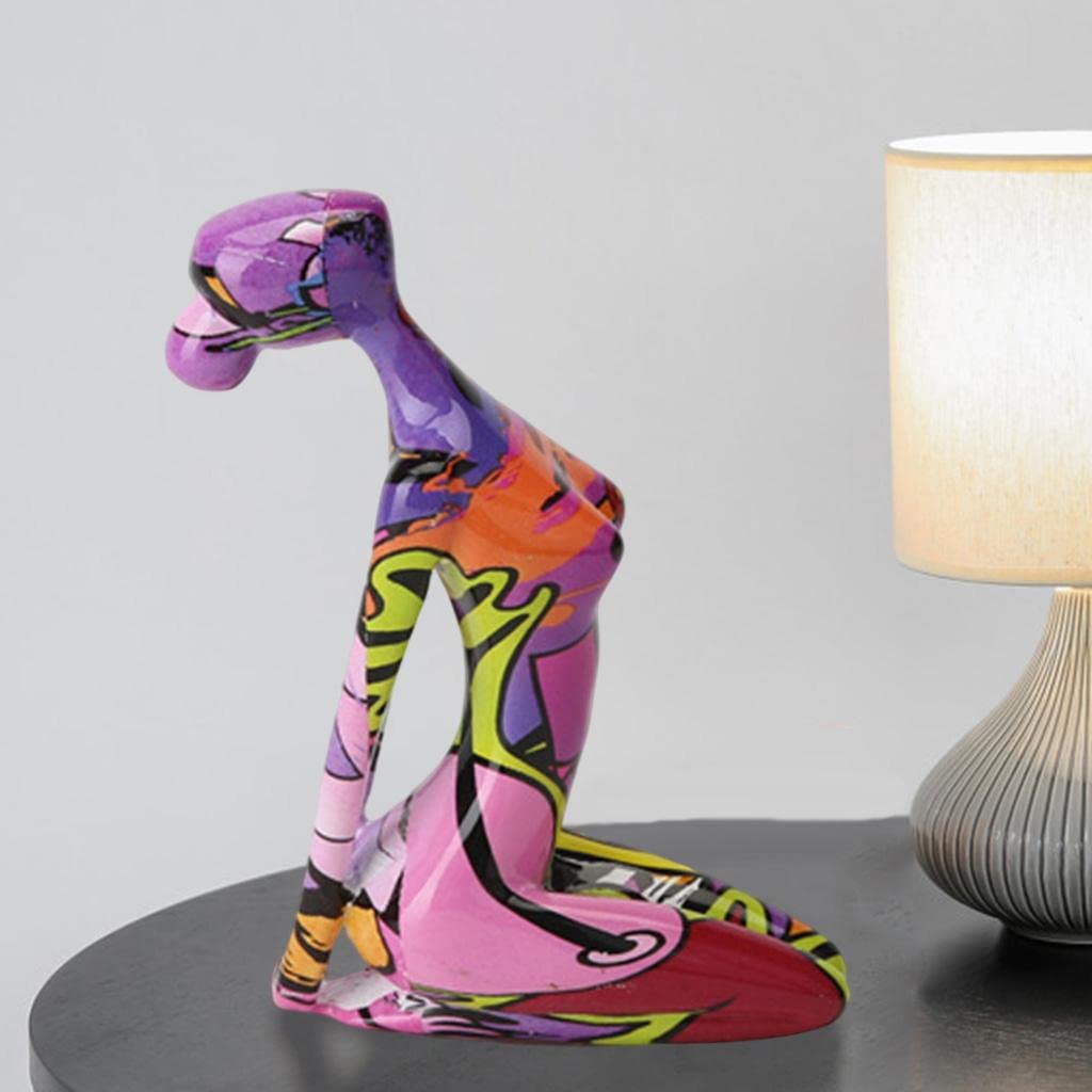 Espositori da Esposizione Statua di Donna Yoga Decorazione Figurine Artigianali per Accenti Decorativi per la casa Decorazione per Soggiorno Camera da Letto Libreria Porta TV - Co