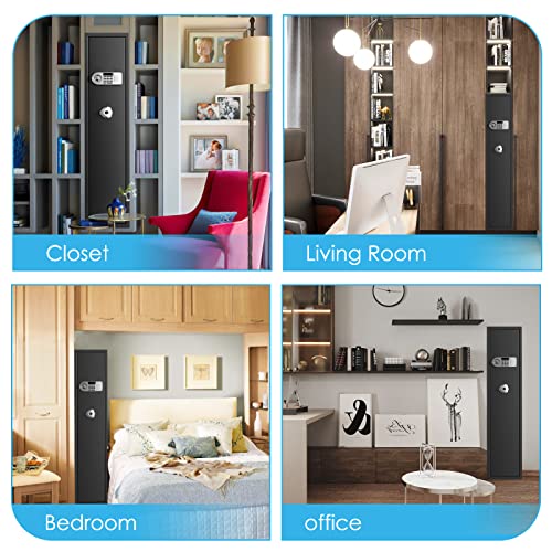 Diosmio Large 6 Gun Safe For Home Rifle And Pistols Quick Access Rifle Safe Gun Security Cabinet Safes With Lcd External Battery Box, Separate Pistol Lock Box #TOP7