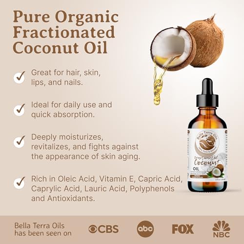Bella Terra Oils - Organic Fractionated Coconut Oil (MCT) 4oz - Derived from Pure Coconut Essence, Abundant in Capric & Lauric Acid, Your Go-to Companion for Supple Skin - Thumbnail 3