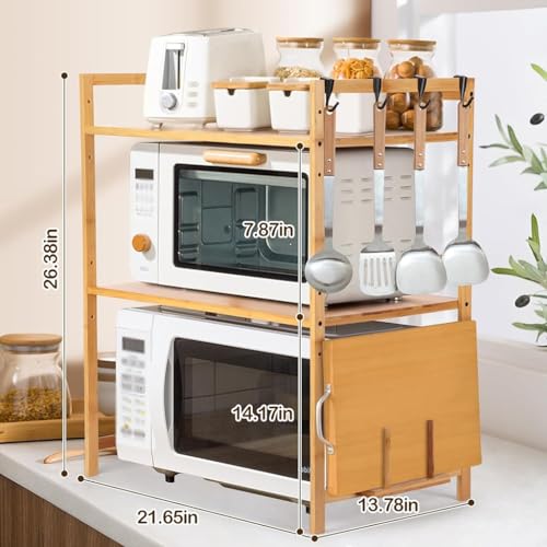 Étagère four micro-ondes réglable en acier robuste avec support planche de cuisine - 4