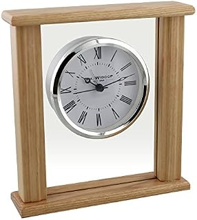 Light Wood and Glass Stylish Quartz Mantel Desk Clock