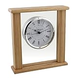 Fonctionne sur batterie Widdop and Co Horloge de Bureau élégante en Bois Clair et Verre à Quartz