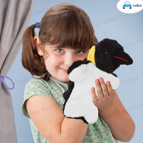 Image of FunBlast Plush Hands Puppets for Kids - Animals Hand Puppet Toys, Soft Hand Puppets for Kids, Story Telling Puppet for Kid, Fun Play Learning Toys (Crow)