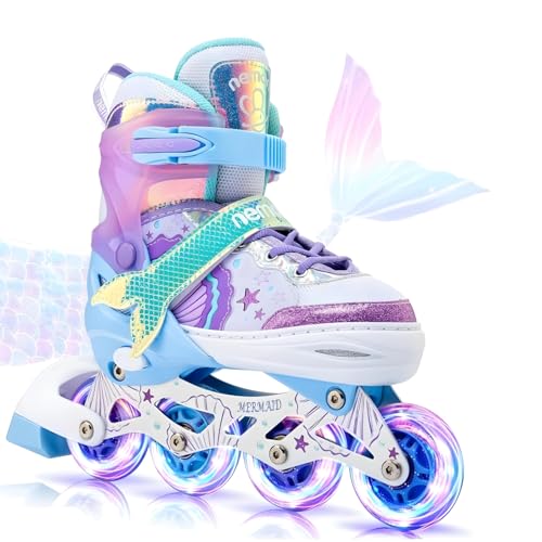 Patins Roller Inline 4 Rodas Skates Ajustavél com Roda Iluminada Jovens e Adultos, Para iniciantes,