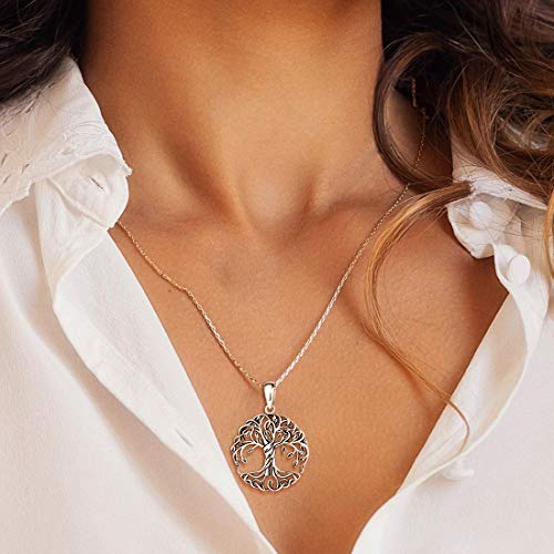 AGVANA Sterling Silver Tree of Life Celtic Knot Dainty Pendant Necklace for Women Family Tree Necklace Anniversary Birthday Gifts for Women Wife Grandma Her with Velvet Bag3
