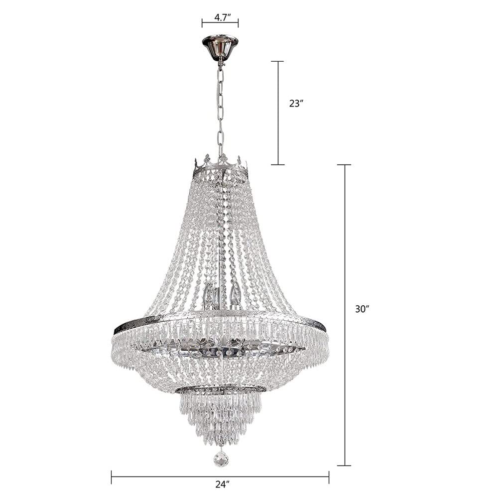 14 Luci Oro Moderno Lussuoso Lampadario di Cristallo K9, Scale E12 × 14, Stile Classico in Stile Impero 60 × 80 Cm for Soggiorno, Corridoio, Sala da Pranzo, Camera da Letto, Sala for Banchetti
