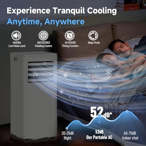 Image of Portable Air Conditioner - 12,000 BTU 3-in-1 Cooling Unit with Dehumidifier, Fan & AC Modes - Ac Units Cools Up to 550 Sq.Ft - 24-Hour Timer, Remote Control & Window Kit Included