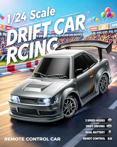 Image of RC Drift Car, Silver Grey 1 /24 Remote Control Drift Car for Adults