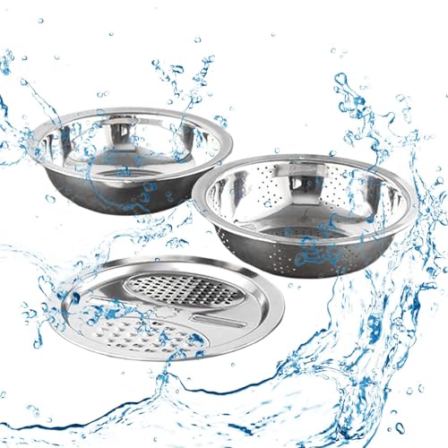 Set de 3 Tazones de Acero Inoxidable 24 cm miniatura 5