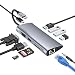 Produktbild USB C HUB,11-in-1 Typ C Adapter mit Ethernet, SD / TF-Kartenleser,3 USB 3.0, VGA, HDMI (4K @ 30 Hz), für MacBook Pro 2018, 2017, 2016, Pad Pro, Lenovo, DELL , SANSANG, HUAWEI, USB C-Geräte (Grey)