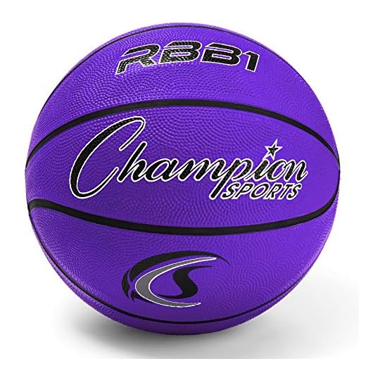 Champion Sports Bola de basquete oficial de borracha, tamanho 7, roxo