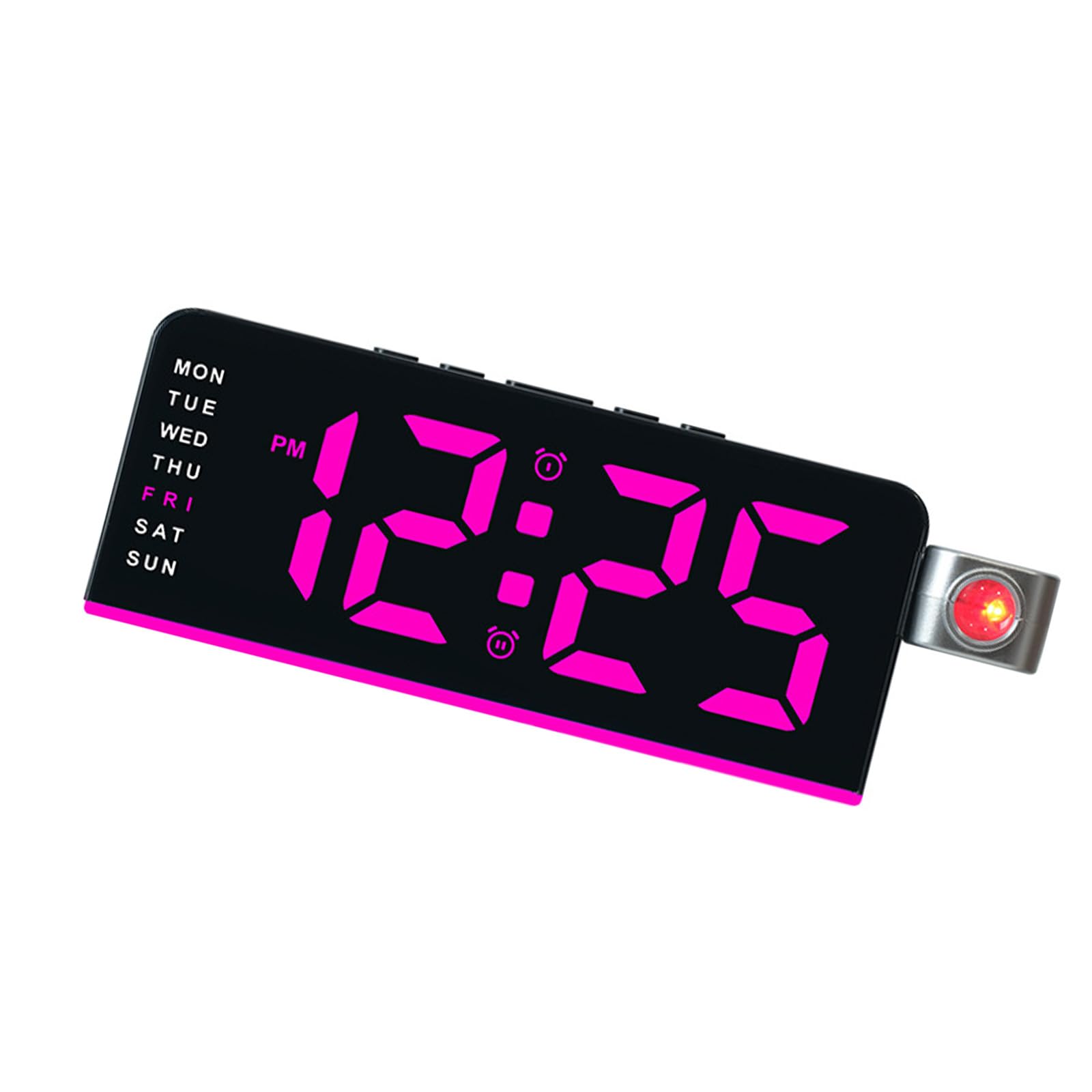 Tsophreniq Digital Projector Alarm Clocks for Bedroom Plugs in LED Display Clock with 180° Projection on Ceiling Wall Duals Alarms Alarms Loud with Temperature and Weekday