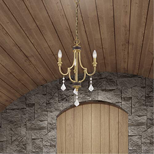 Livex Lighting 41273-01 Glendale - Three Light Mini Chandelier, Antique Brass Finish thumb #6