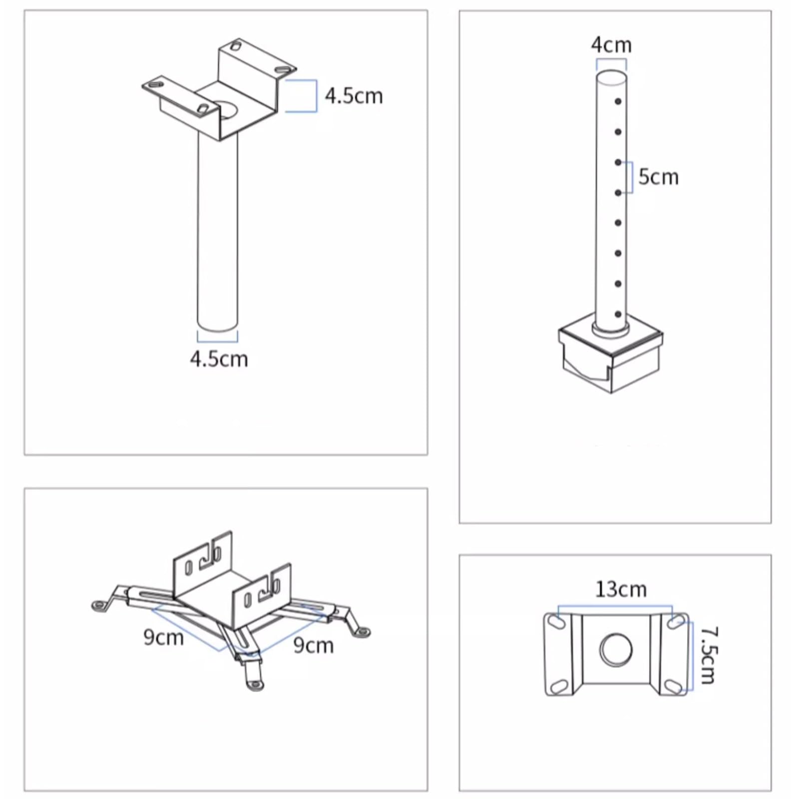 Supporto per Proiettore Staffa di sospensione for proiettore Staffa for proiettore Staffa di sospensione universale Staffa di sospensione a soffitto Asta di sospensione telescopica fissa Staffa del Pr