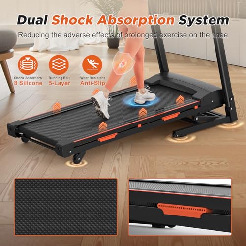 Image of 15% Auto Incline Treadmills 400LBS Capacity, 3.5 HP Heavy Duty Treadmill for Home, Walking Folding Treadmill, Running Foldable Machine Wide Belt, 0.5-8.5MPH, Bluetooth, APP