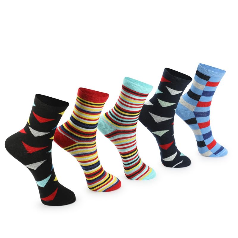Image of Kids Boys Socks - Printed Cotton Kids Socks | Soft and Comfortable, Sock for Boys | Stylish & Durable Boy Sock for Everyday - Pack of 5 Pairs