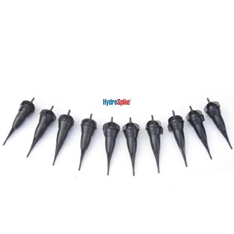 Drippers Heads Kit 10-Pack for Portable Dripline Watering Irrigation Line Spikes System. Drip Emitter Parts Accessories. No Pressure Slow Dripper Water for Plant Garden Container Vacation