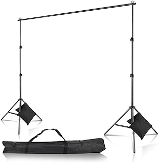 Photography Photo Background Backdrop Support Stand Kit 2 * 3m/6.5 * 10ft Black