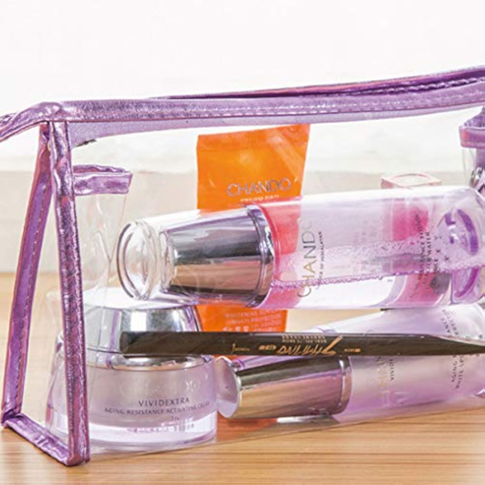 5Pcs Clear Travel Toiletry Bag Set, Waterproof Organizer