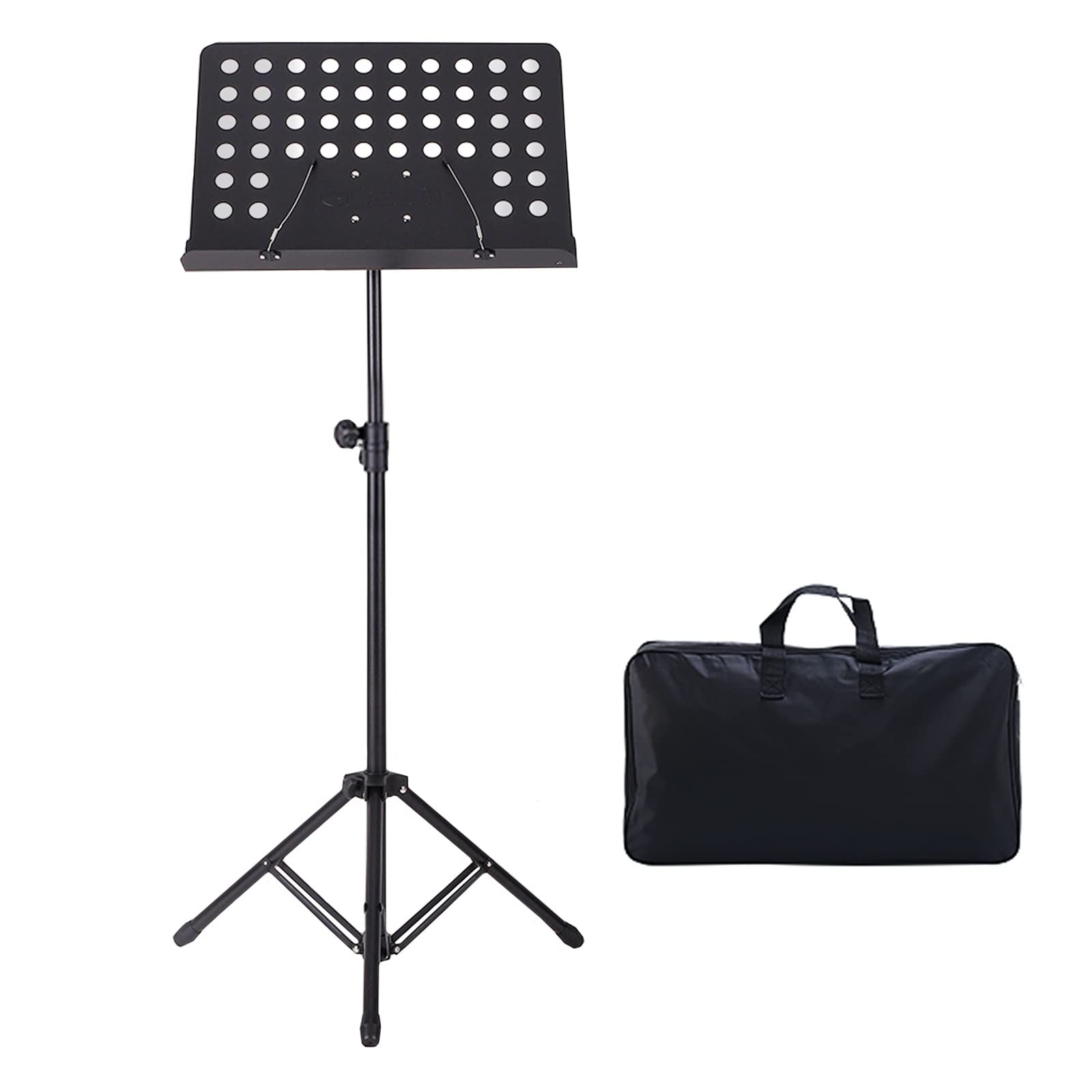 HJXGQJM Atril for Partitura Plegable Portátil Musica Metalico Soporte De Ajustables con Bolsa De Transporte, Atril Metalico, Altura Ajustable, for Tocar Instrumentos, Teclado De Batería