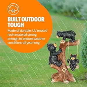 Exhart Garden Sculpture, Bear Family Tree Garden Statue with Real Swing, Outdoor Lawn and Yard Art Decoration, 9 x 6.5 x 14 Inch Exhart Garden Sculpture Bear Family Tree Garden Statue with Real Swing Outdoor Lawn and Yard Art Decoration 9 x 65 x 14 Inch