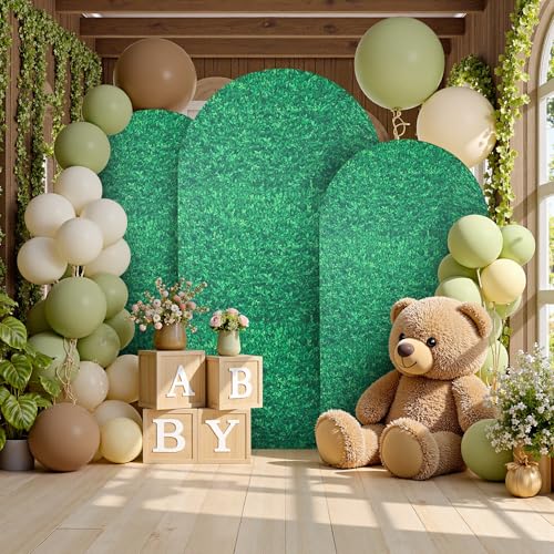 Set 3 Fundas Arco Fondo Fotográfico Hojas Verdes 7.2ft 6.6ft 6ft miniatura 6