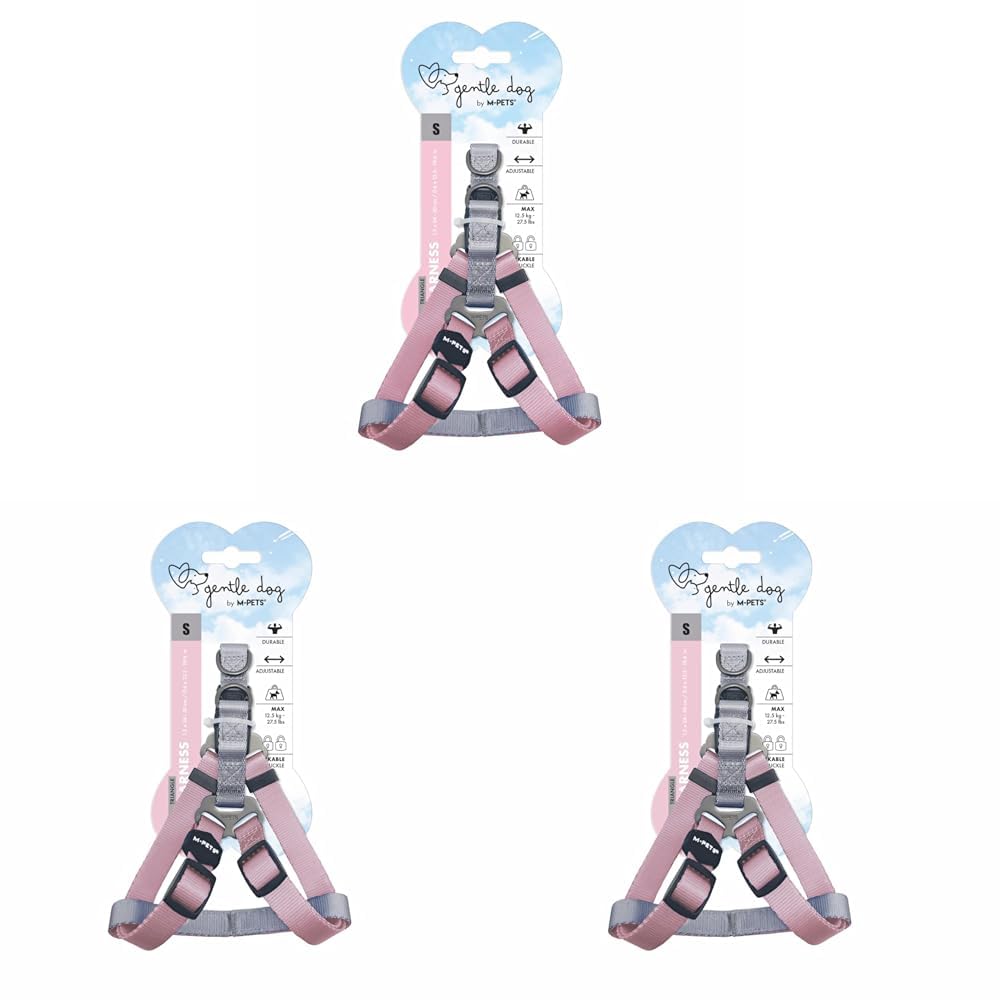 M-PETS GENTLE DOG TRİANGLE GÖĞÜS TASMASI PİNK (S) (3 paketi)