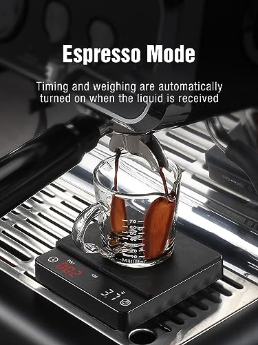 Coffee Scale, Espresso Scale,Weigh Digital Coffee Scale With Timer, 2Kg/0.1G High Precision Pour Over Hand Drip Scale Weighing Instrument Auto Mode(Led,Black,Rechargeable) #TOP4