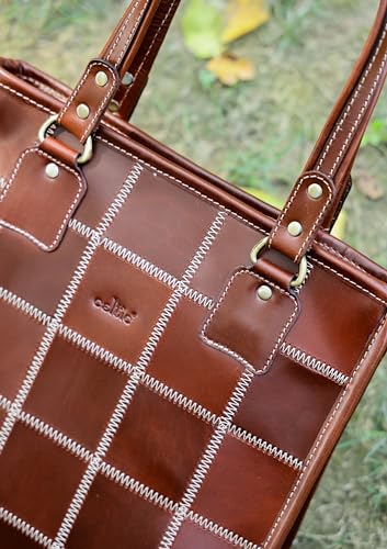 Image of Celtic Genuine Leather Tote Bag for Women | Multi Panel Design Spacious Shoulder Handbag for Office Work and Daily Use | Fits Up to 13 Inch Laptop | Multi Color | Gift for Women