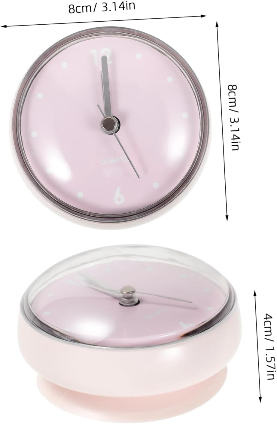 3pcs Mini Shower Clock with Cup for Bathroom Kitchen Spa Decor Silent Design for Accurate Timekeeping Chic Shape Dial