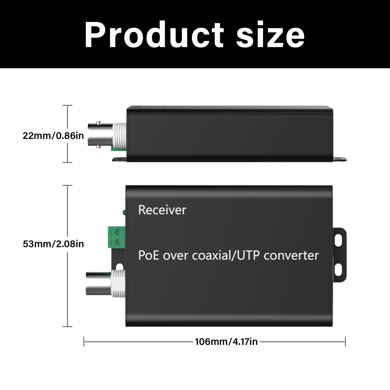 Ethernet über Koaxial, Power Over Ethernet-500-M Datenübertragungskonverter, Koaxial Netzwerk Extender für die Stromversorgung von Überwachungskameras