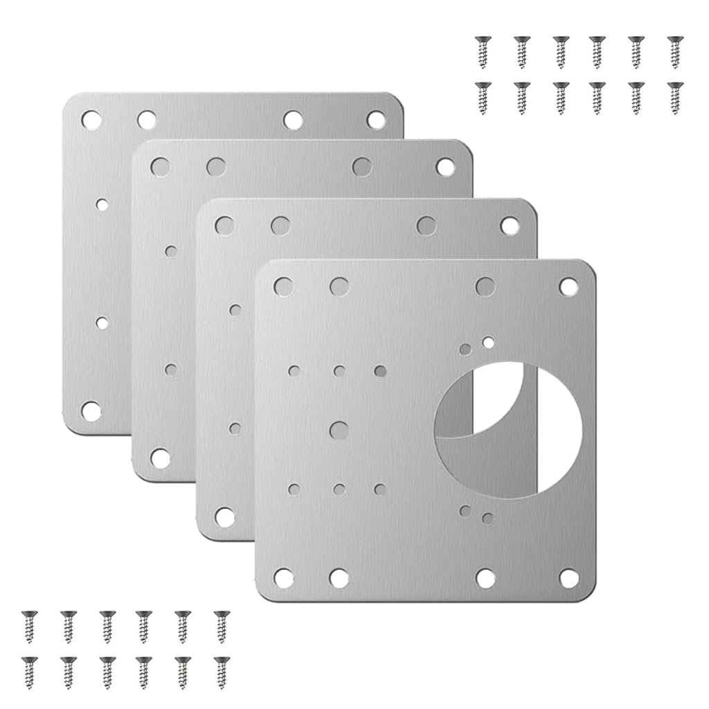 Serplex® 4pcs Cabinet Hinge Repair Plate, Stainless Steel Hinge Repair Kit, Cabinet Hinge Fixing Plate Bracket Kit Kitchen Cupboard Door Hinge Repair Plate Kit with Mounting Screw for Cabinet Door-image-11