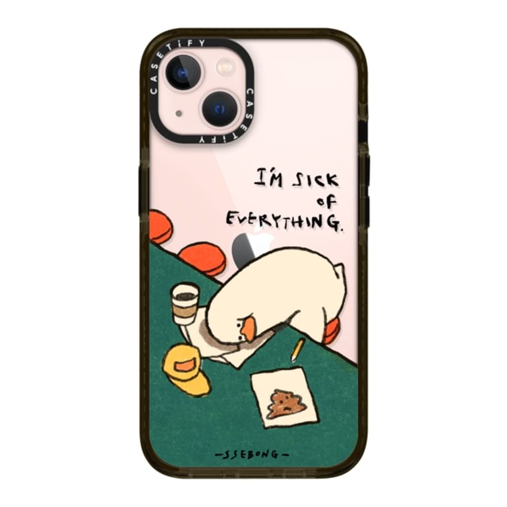 CASETiFY インパクトケース iPhone 13 - I'm sick of everything - クリア ブラック