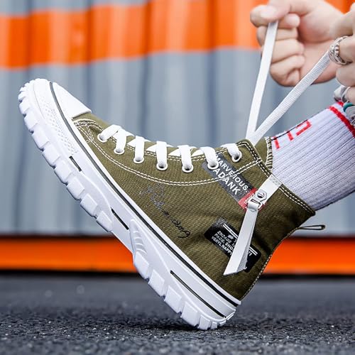 Men's High Top Canvas Shoes Casual Walking Skate Sneakers for Men Fashion Trendy Comfort Shoes with Soft Out-Sole3