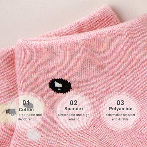 Image of Baby Toddler Little Big Girls Kids Cotton Crew Socks 5 Pack Gift Set