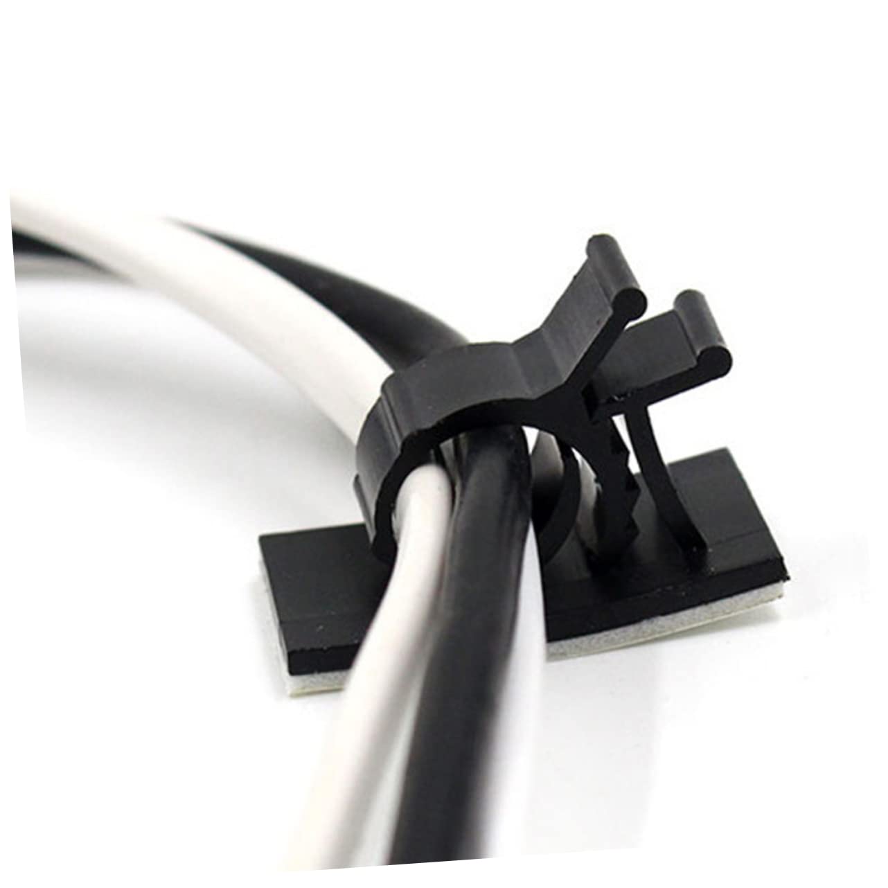 SEWACC 100Pcs Adjustable Adhesive Cable Clips Wire Holders for Cable Management High Strength Peel and Stick for Home Office and Car Organization