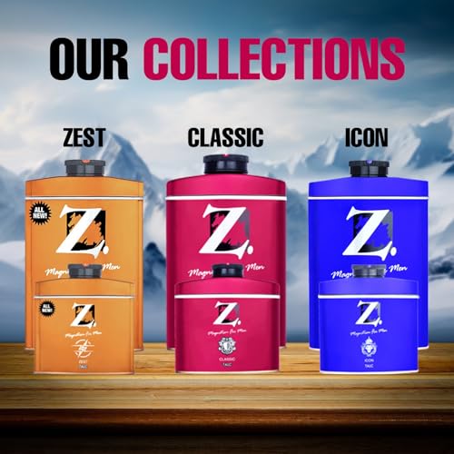 Image of Z Magnetism Classic Deodorizing Talcum Powder for Men | Signature Woody & Musky Fragrance | Fights Body Odor & Ensures Long Lasting Freshness | Suitable for All Skin Types - 100g (Pack of 2)