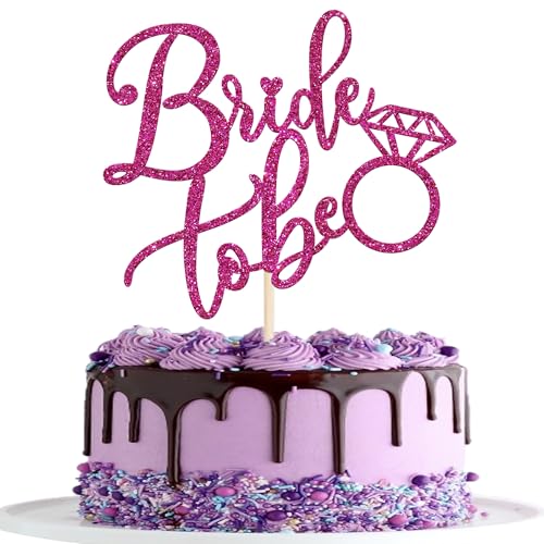 Xsstarmi 1 paquete de decoración para tartas de novia para ser con purpurina roja para despedida de soltera, decoración de tartas de despedida de soltera, decoración de tartas para boda, compromiso