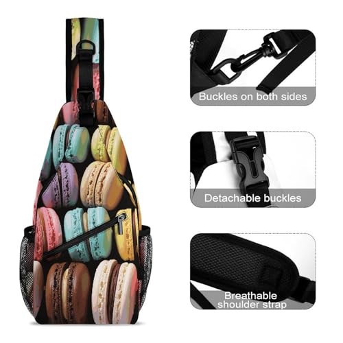 Bolso cruzado casual sling Macaron Biscuit para deporte y viaje miniatura 3