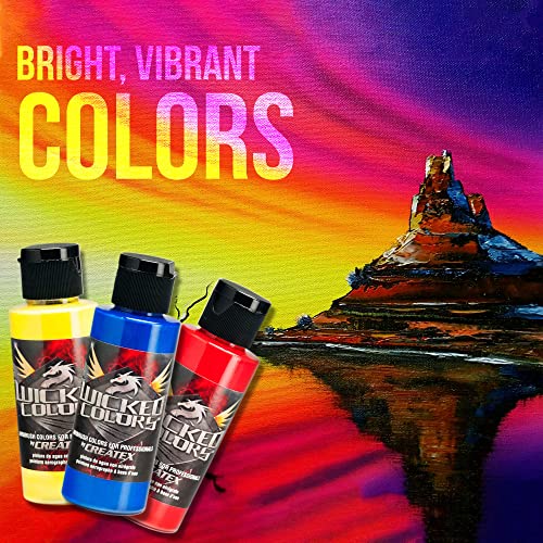 Master Airbrush Cool Runner Ii Dual Fan Air Tank Compressor System Kit With Professional G233 Gravity Airbrush Kit With 3 Tips, 12 Createx Wicked Colors Acrylic Paint Artist Set, Airbrush Cleaning Kit #TOP5