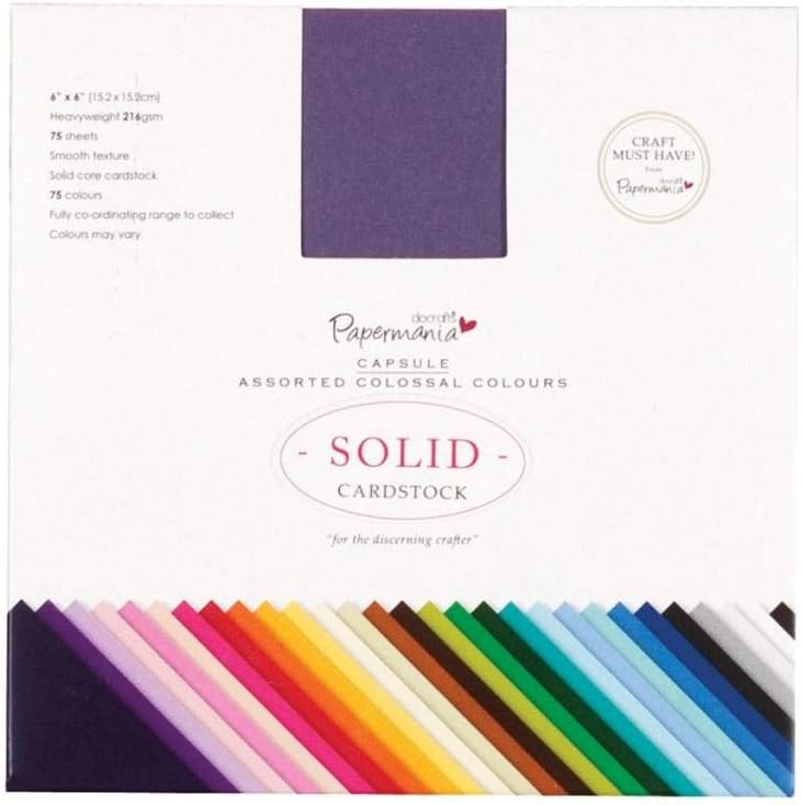 docrafts 6 x 6-Inch Solid Premium Cardstock Colossal Capsule (Pack of 75)